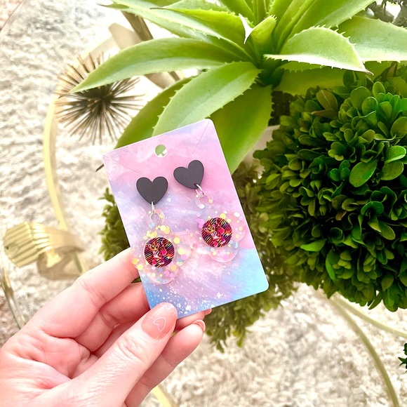 Lisa Frank Tiger Acrylic Sticker Earrings - Picture 3 of 4